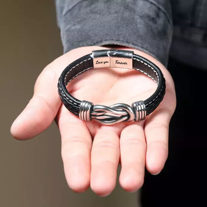 To My Man ‘Forever Linked Together’ Braided Leather Bracelet